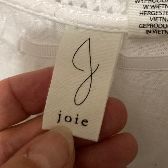 Joie White Sleeveless Button-Front Blouse, Size Medium, Linen Cotton Blend - Picture 5 of 9